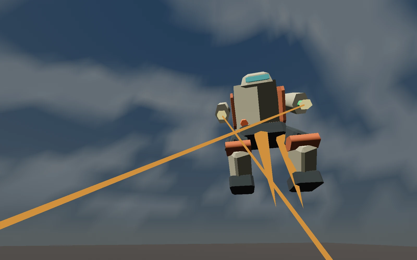 A Needle light mech leaps above the camera and fires down toward the viewer, thrusters blazing.